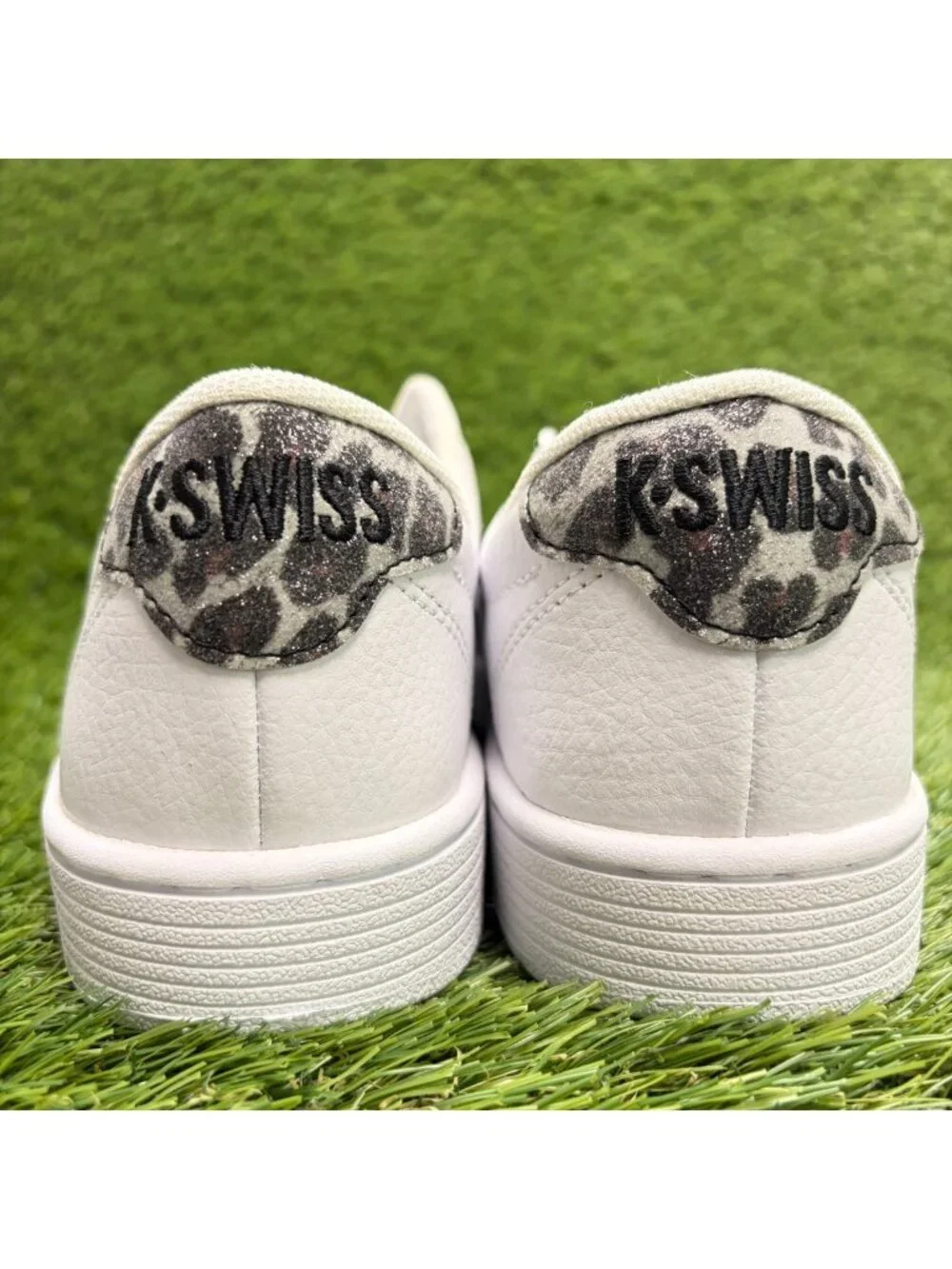 K-Swiss Court Pro II Leopard Womens Size 9.5 White Black Athletic Shoes Sneakers